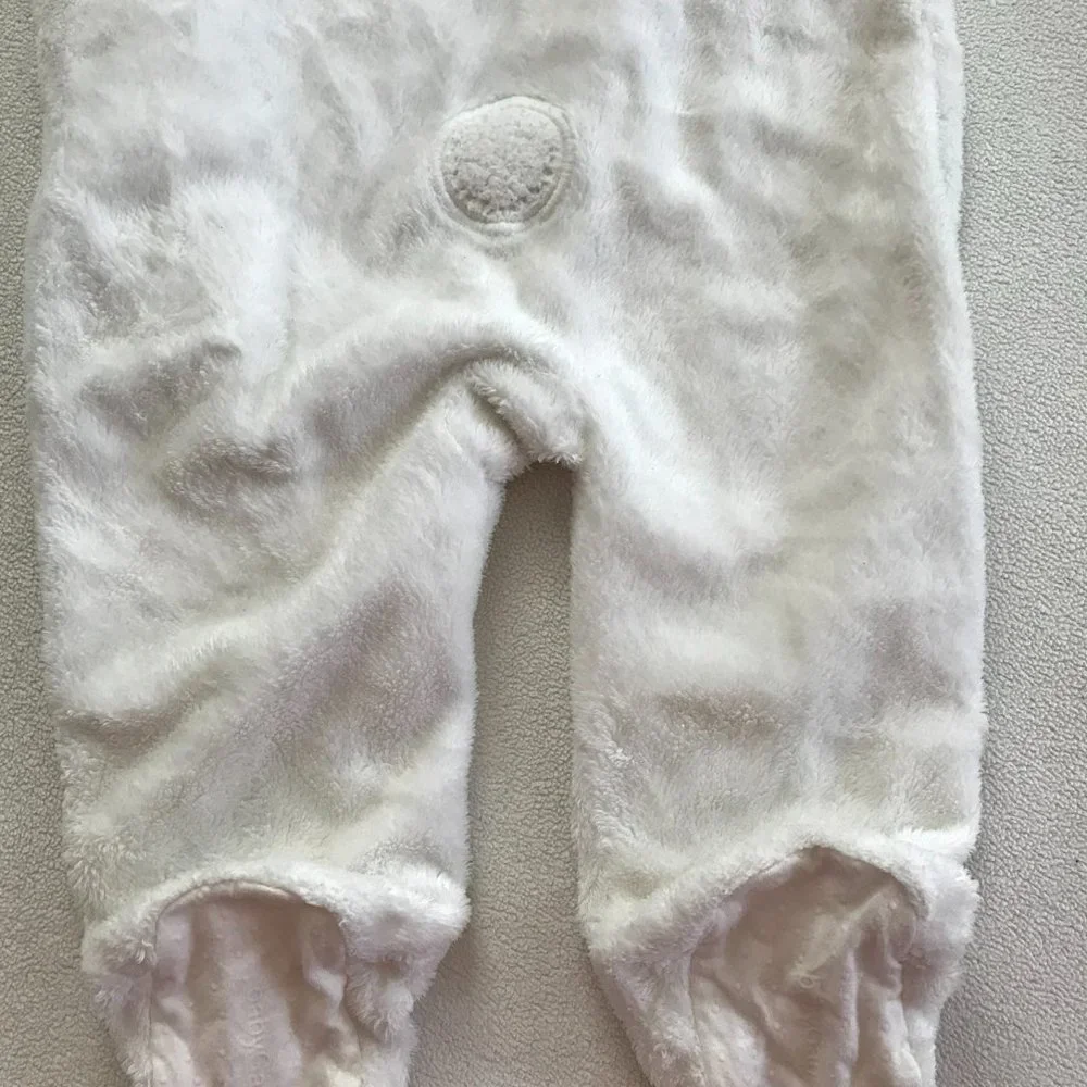 Baby GAP, 6-12M, 100% Cotton Lined Faux Fur Shell Hooded Coverall, Polar Bear - Picture 11 of 11